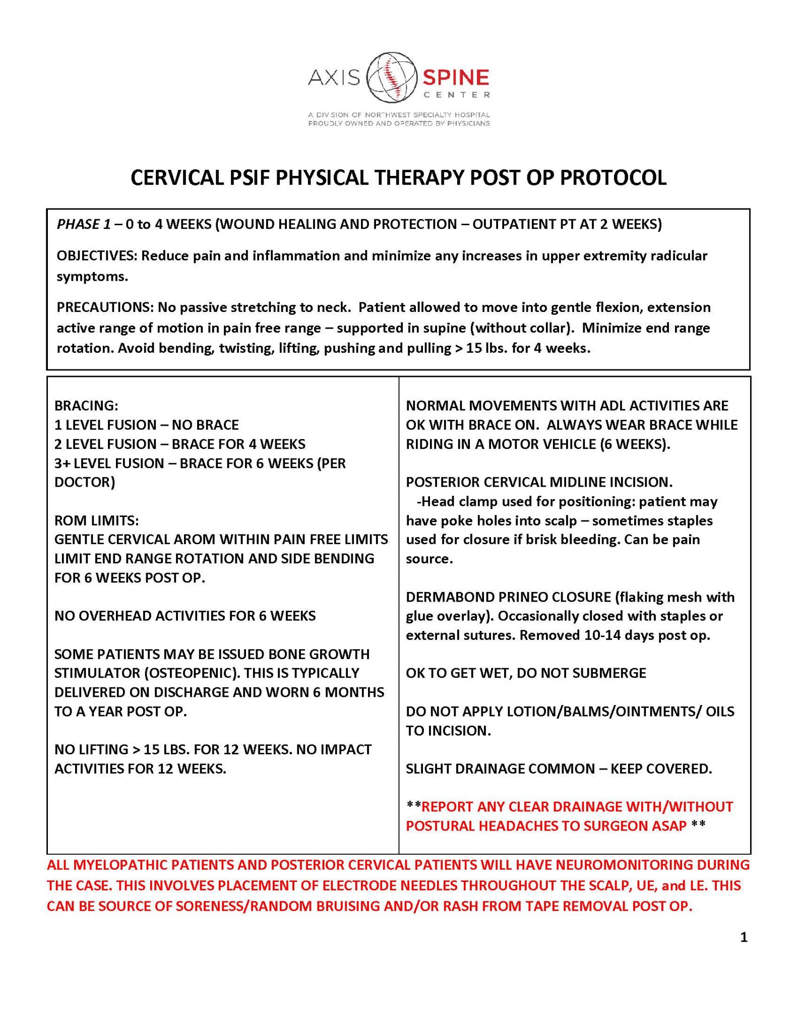 Physical Therapy - Axis Spine Center
